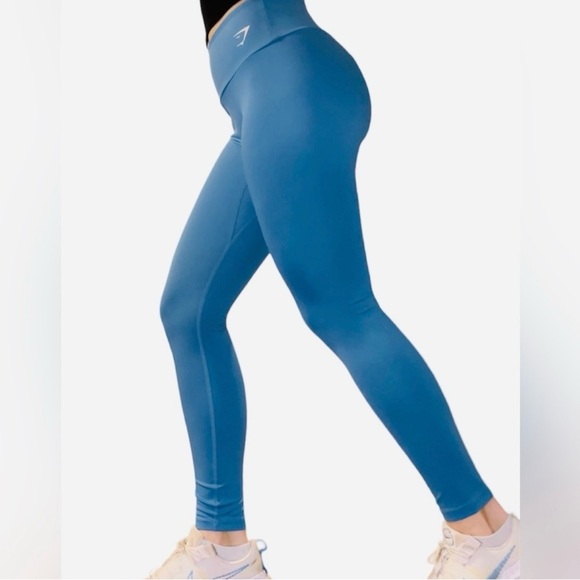 Gymshark Women’s Leggings Blue High Rise Stretch Activewear Pants Size Small - Picture 2 of 7